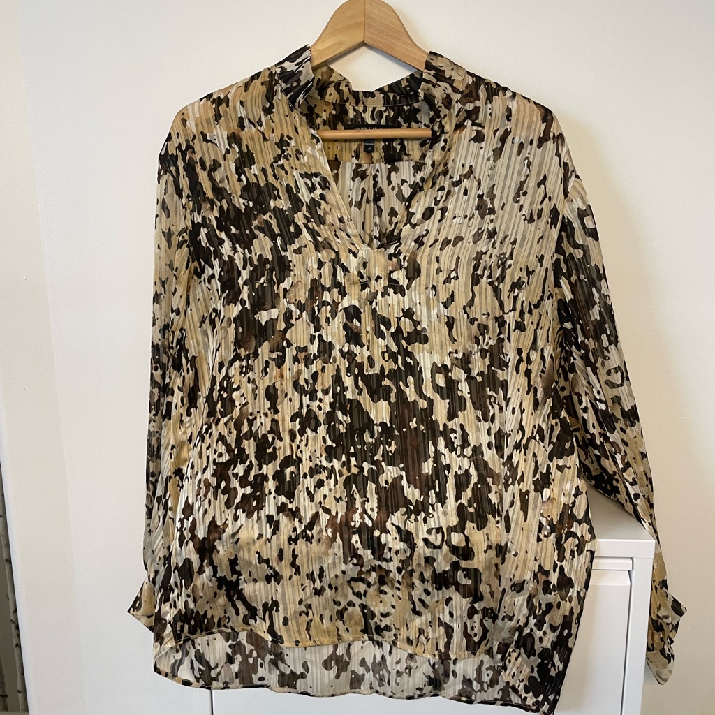 Judith & Charles Chic Leopard Print V-Neck Blouse